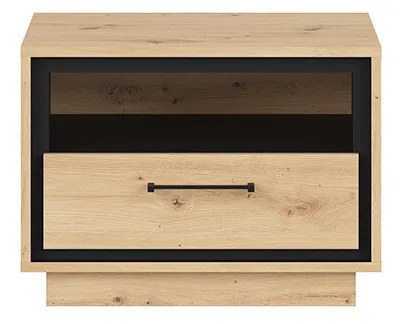 Éjjeliszekrény Pont KOM1S (artisan tölgy + matt fekete). Akció -18%. 1063036