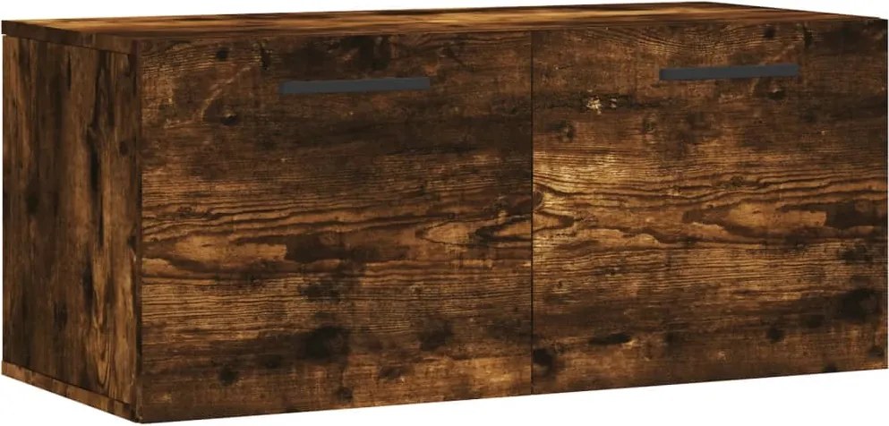 vidaXL füstös tölgy színű szerelt fa faliszekrény 80 x 36,5 x 35 cm