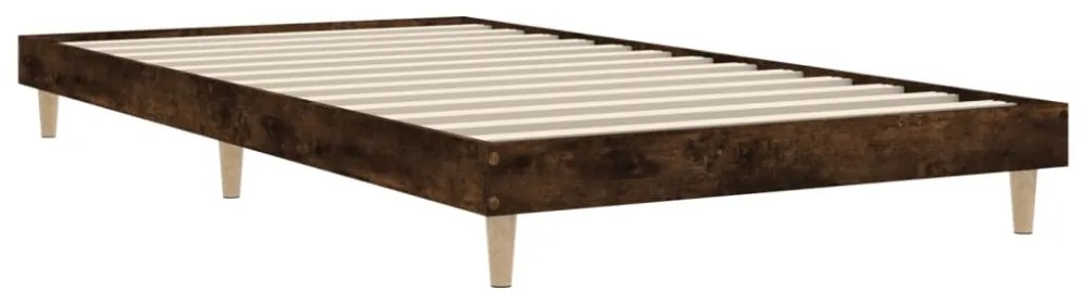 füstös tölgy színű szerelt fa ágykeret matrac nélkül 90x190 cm