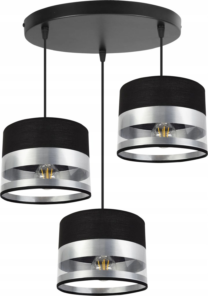 Mennyezeti Lámpa Lógó Csillár Hármas Lámpabúra Króm Ezüst Csillogás