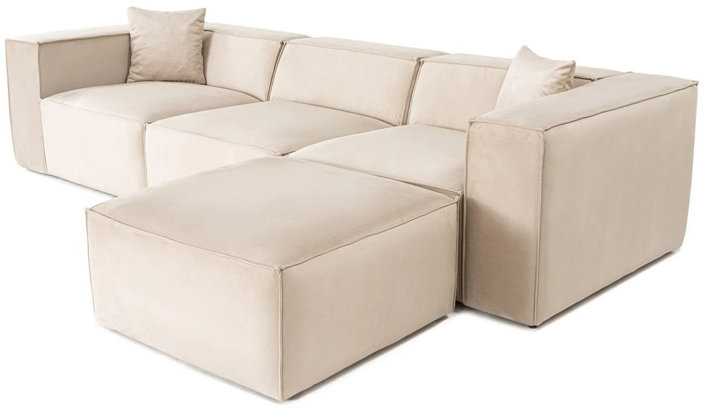 Sarokkanapé Lora (L1-O1-1R-POUFFE ) - Krém