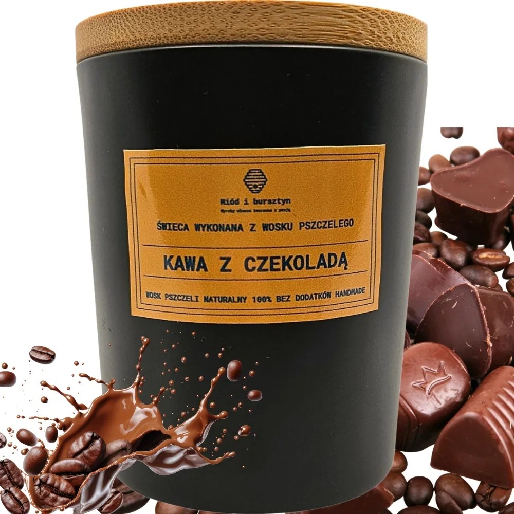 Bio Ízesített Gyertya Befőttesüvegben Méhviasz "kávé Csokoládéval" 250ml