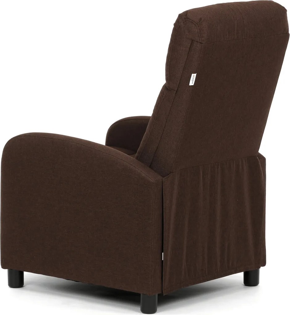 Polohovací křeslo, hnědá, látka, TV-W3397 BR2
