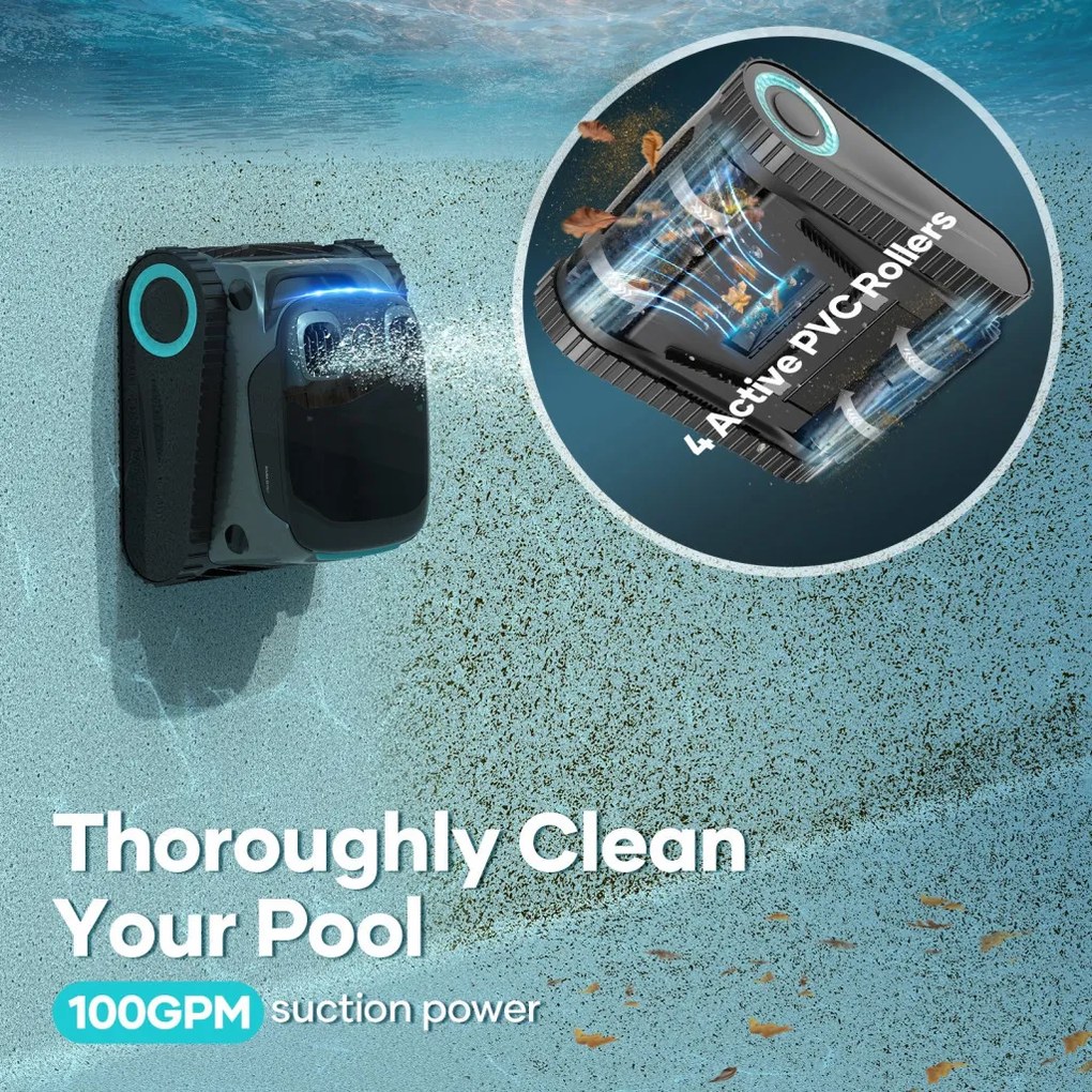 Aiper Scuba S1 Pro akkumulátoros medencetisztító robot, 200 m2, 420 l/perc, szűrőkosár: 5 l