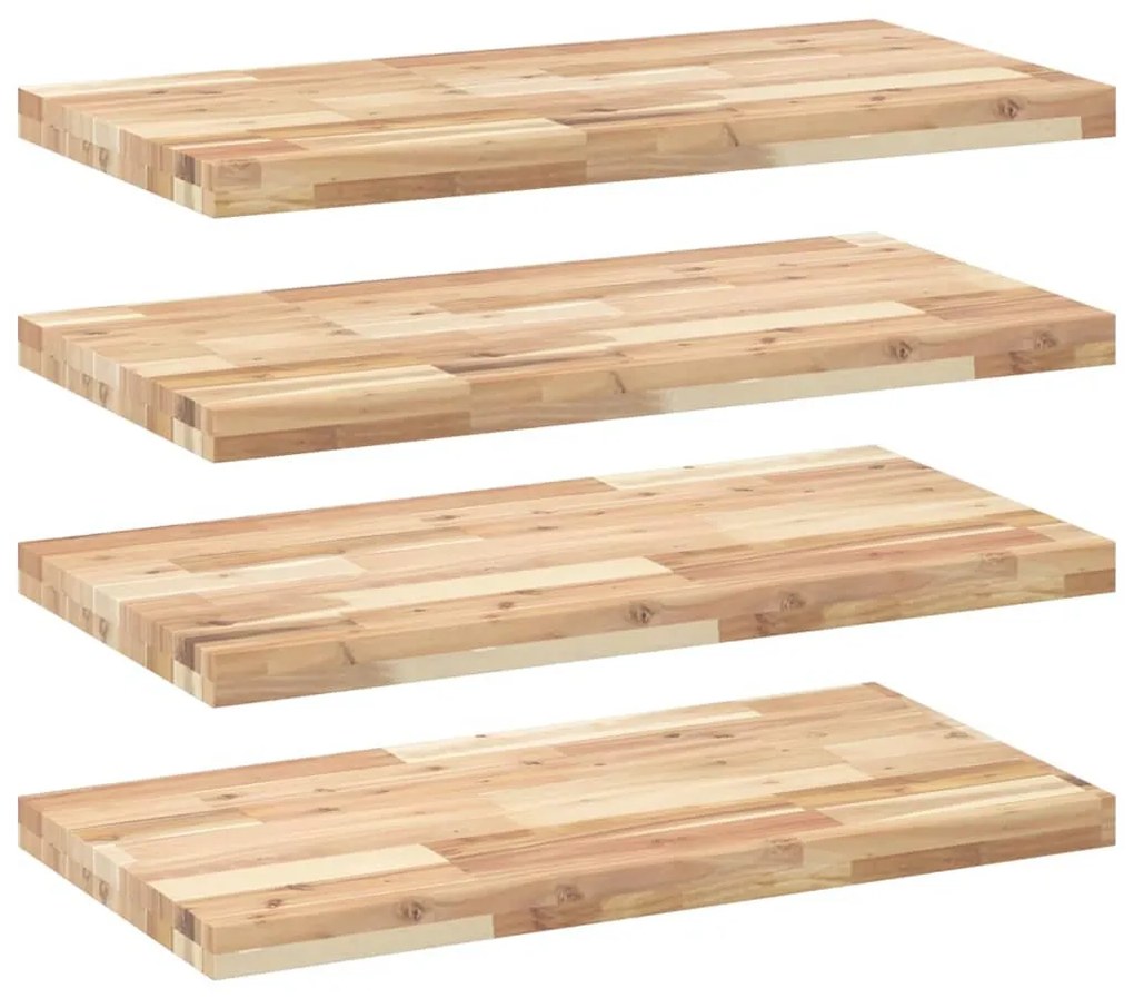 4 db kezeletlen tömör akácfa függőpolc 100 x 40 x 4 cm