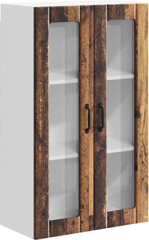 vidaXL Fali konyhaszekrény ajtóval Öreg fa 60 x 31 x 100 cm Faanyag
