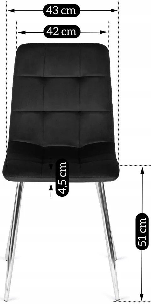 Fekete Bársony Étkezőszék. CESAR