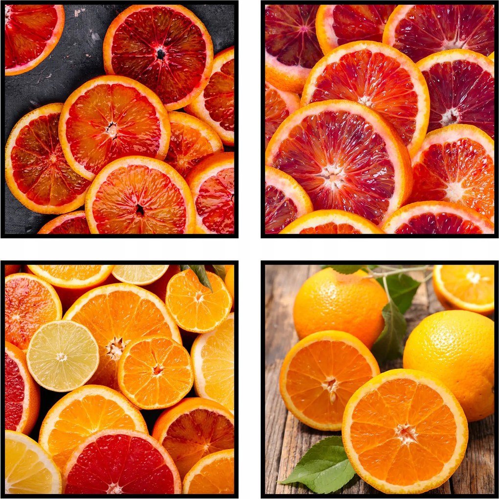 Négyzet alakú poszter citrom gyümölcs 4x 50x50cm