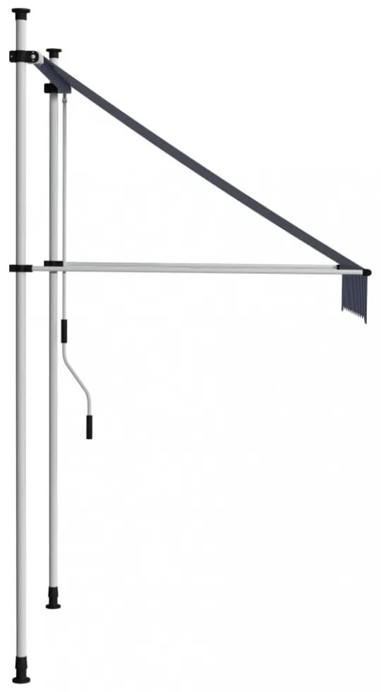 kék-fehér csíkos kézzel feltekerhető napellenző 100 cm