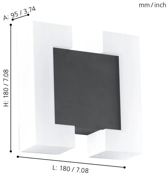 Eglo 95988 - LED Kültéri fali lámpa SITIA 2xLED/4,8W