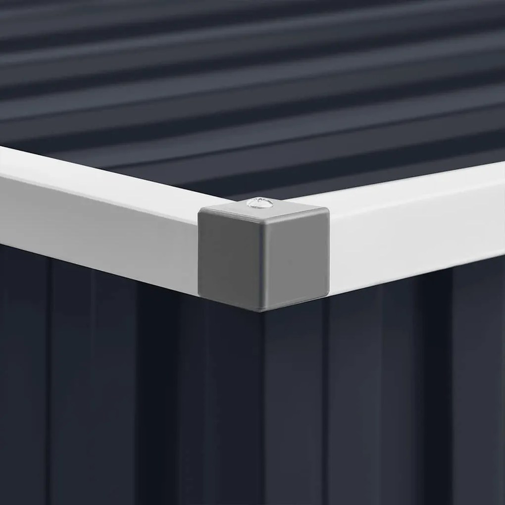 antracitszürke horganyzott acél kerti fészer 195 x 198 x 159 cm