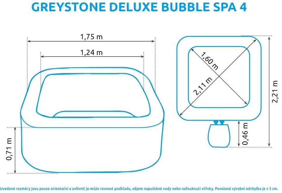 Felfújható pezsgőfürdő Marimex Greystone Deluxe Bubble Spa 4 NP