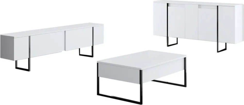 Luxe - fehér/fekete komód