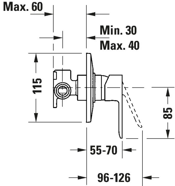 Duravit DC4210007046 - D-CODE zuhanycsaptelep beépített szereléshez, matt fekete