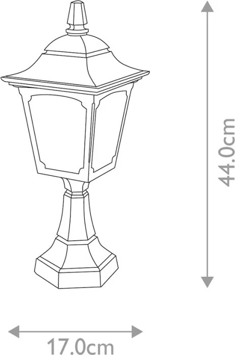 ELSTEAD CPM4-BLACK CHAPEL Klasszikus Kültéri Állólámpa Fekete, Átlátszó E27 IP44