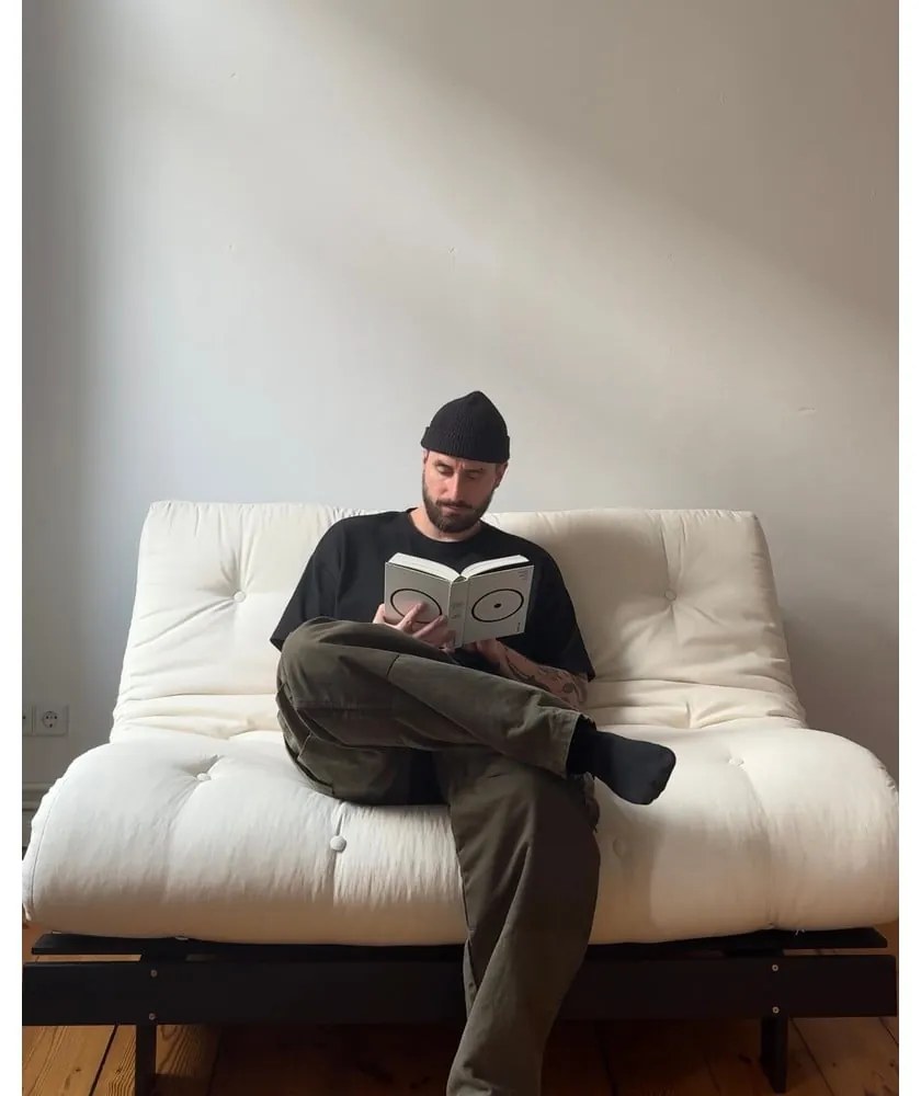 Sötétbarna kinyitható kanapé 160 cm Roots Black Night – Karup Design