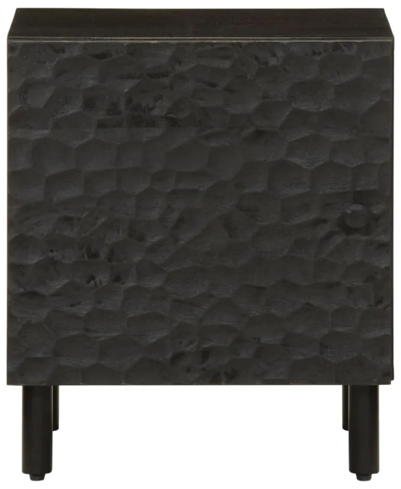 2 db fekete tömör mangófa éjjeliszekrény 40 x 33 x 46 cm
