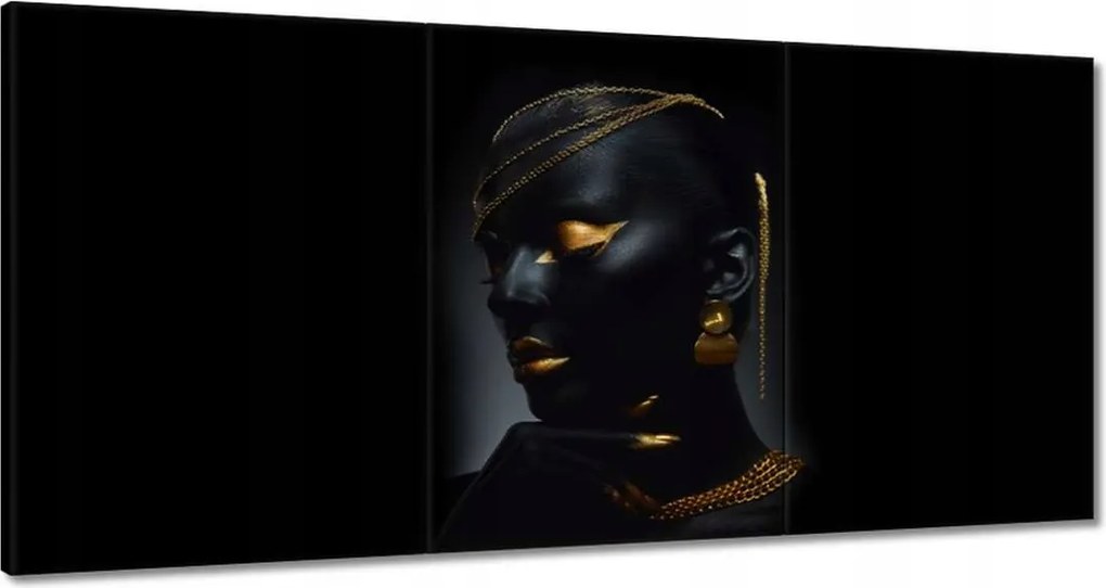 Vászonkép 60x30 Fej arany díszítéssel