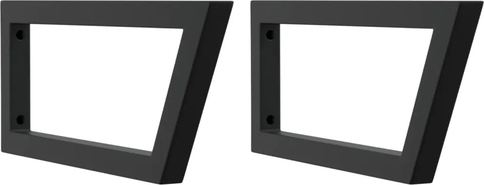 vidaXL 2 db fekete trapéz alakú acél polctartó mosdóhoz