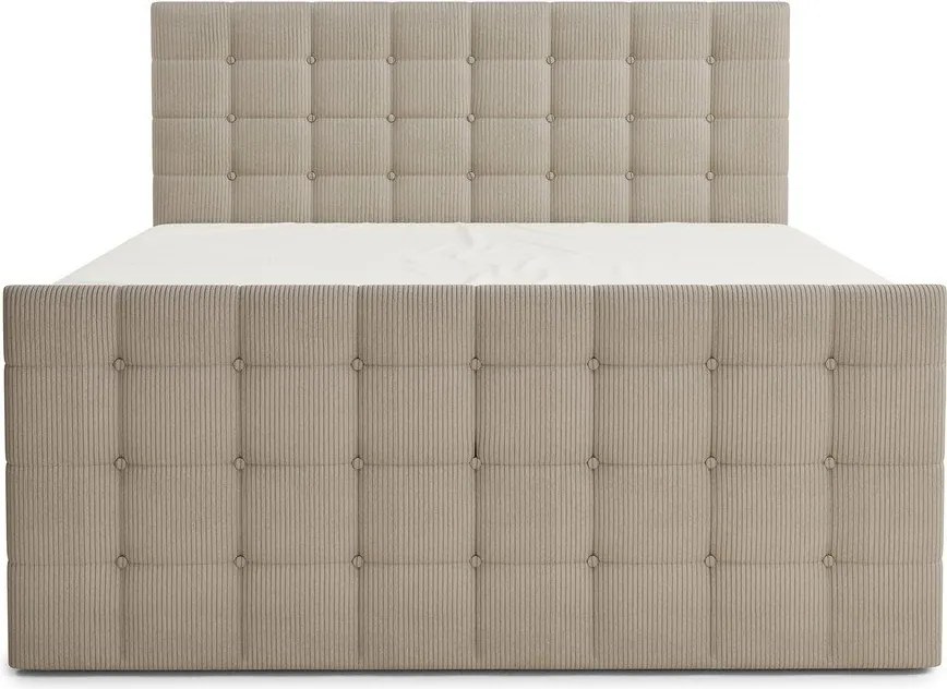 Bézs ágyneműtartós boxspring ágy 160x200 cm Tasca – Maison de Rêve
