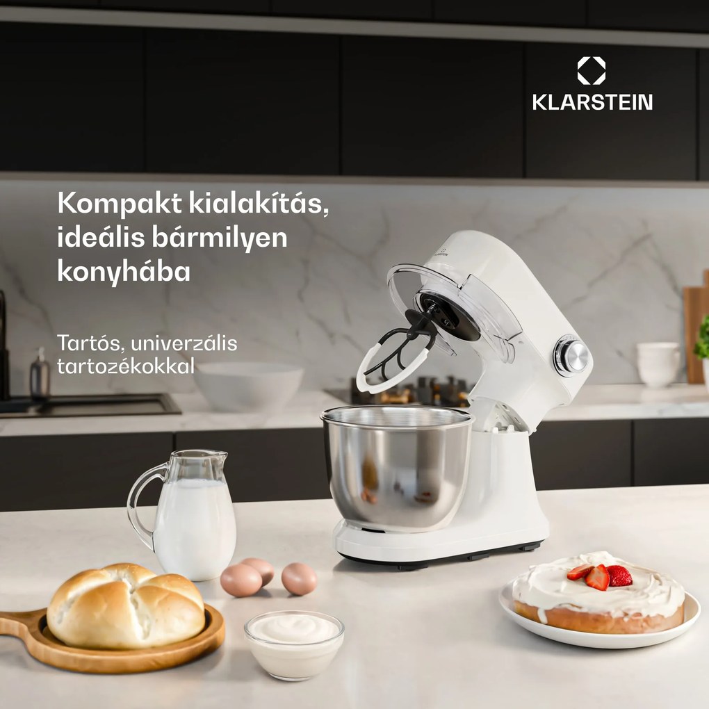 Klarstein Bella Evo konyhai gép | Bolygókeverő rendszer | 3 keverőfej | 1500 W | 5 l