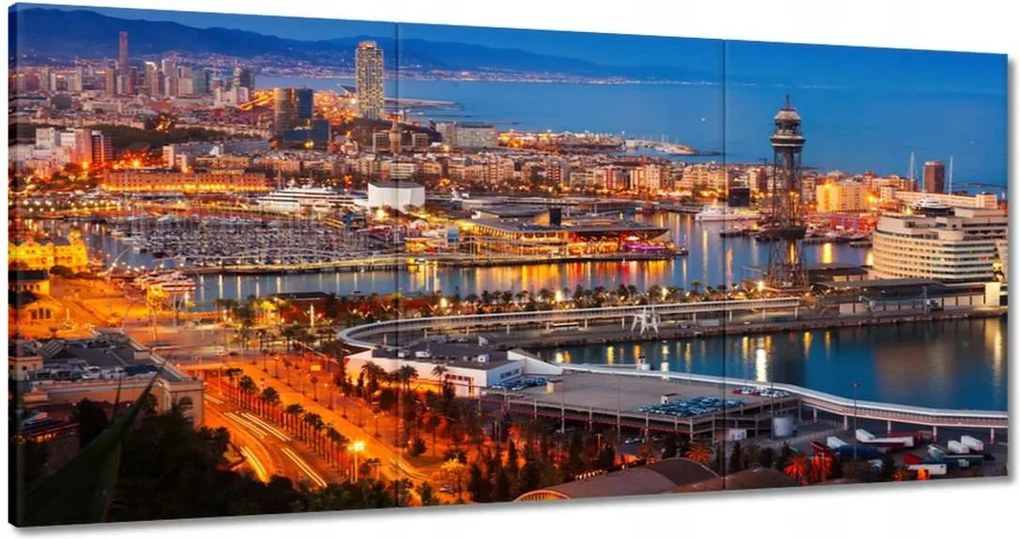 Festmények 180x90 Barcelona Éjszakai tájkép