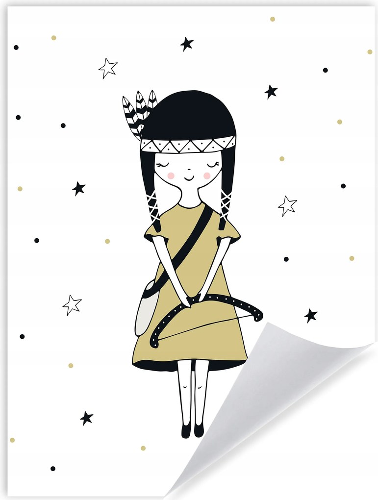 Gyerek poszter Kis indiánlány 30X40 cm