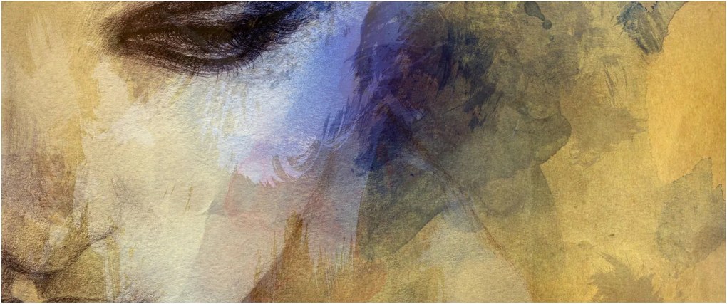 Kép - női portré, rajz (120x50 cm)
