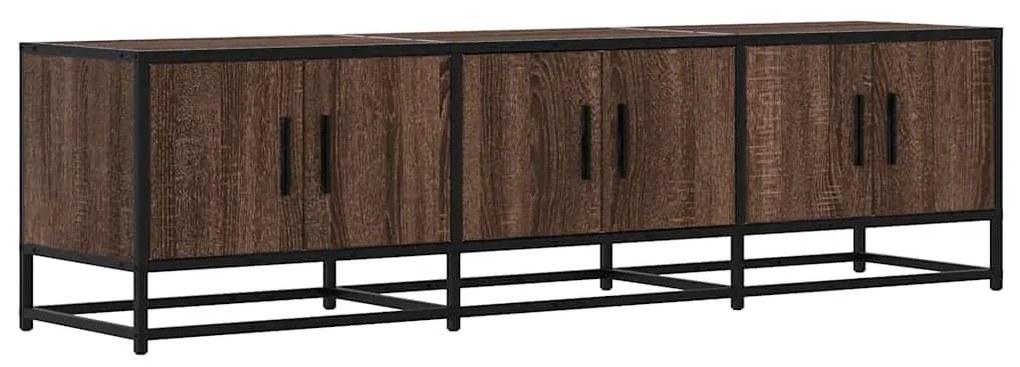 barna tölgy színű szerelt fa és fém TV-szekrény 150x35x41 cm