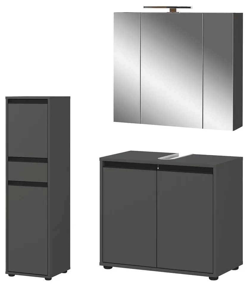Antracitszürke fürdőszoba bútor szett Lemont – Germania