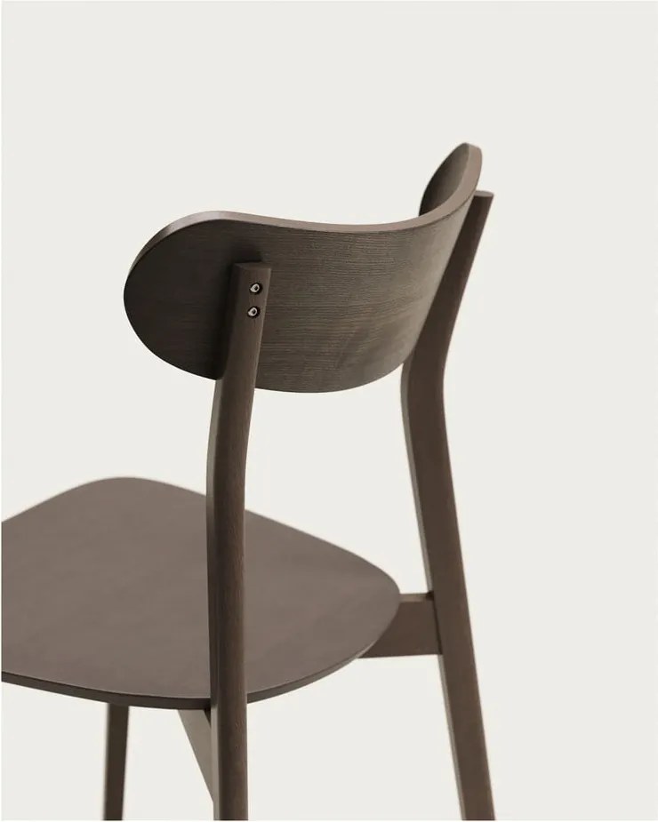 Barna étkezőszék szett tölgyfa dekorral, 2 db-os Safina – Kave Home