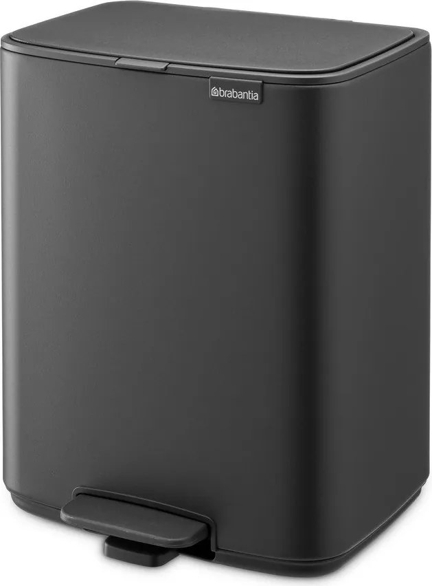 Sötétszürke acél pedálos szemetes 12 l Bo – Brabantia