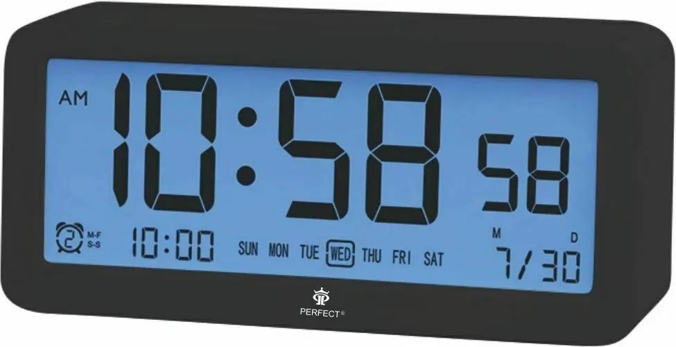 Elektronikus Ébresztőóra Perfect L13401 Fekete Három Ébresztő Szundi Háttérvilágítással