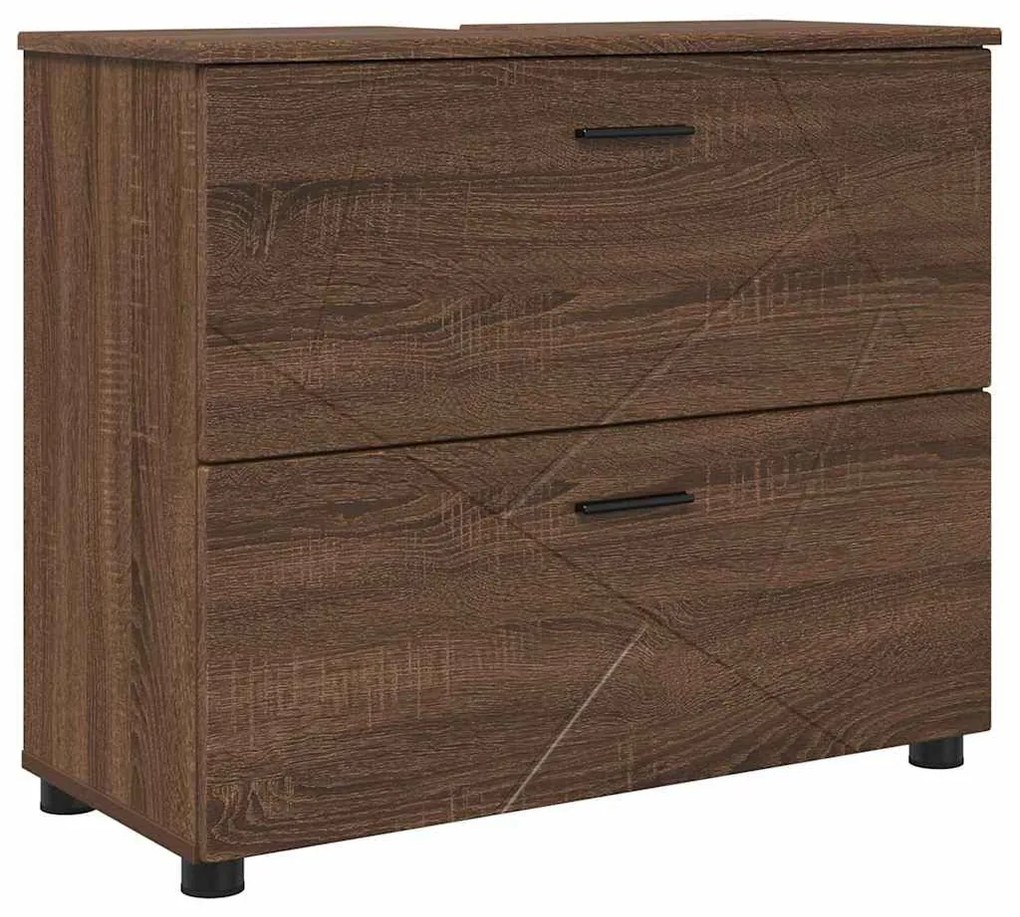 Fürdőszoba bútor szett 2 pcs barna tölgy 76.5 x 35 x 64 cm