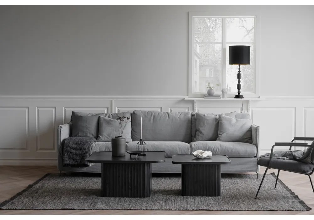 Sullivan fekete tölgyfa dohányzóasztal, 80 x 80 cm - Rowico