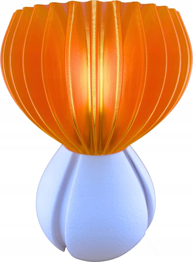 Saku design Led asztali lámpa E27 fehér narancssárga lámpabúra