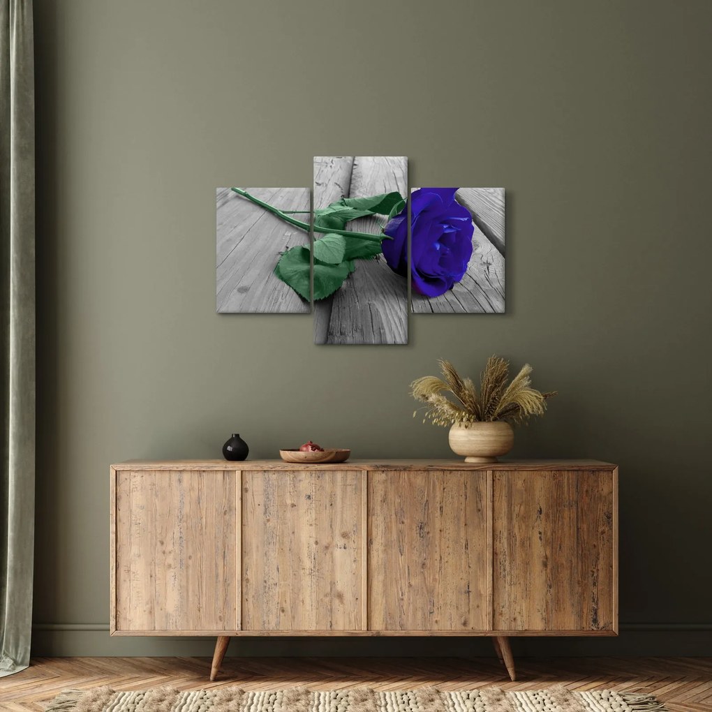 Kép - Kék rózsa zöld szárral (90x60 cm)