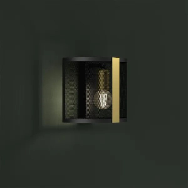 Fali lámpa KAGA 1xE27/60W/230V fekete/arany