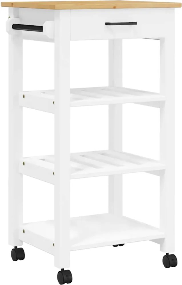 vidaXL MONZA tömör fenyőfa konyhai kocsi 48 x 40 x 88,5 cm