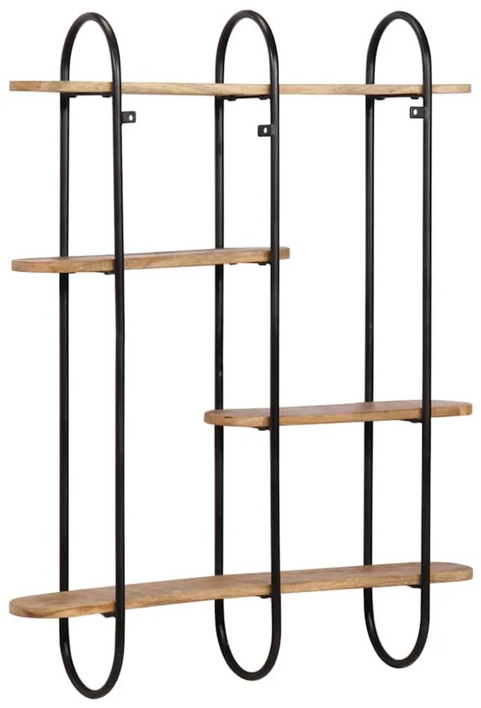 fali polc 90x20x116,5 cm tömör nyersfa Mango