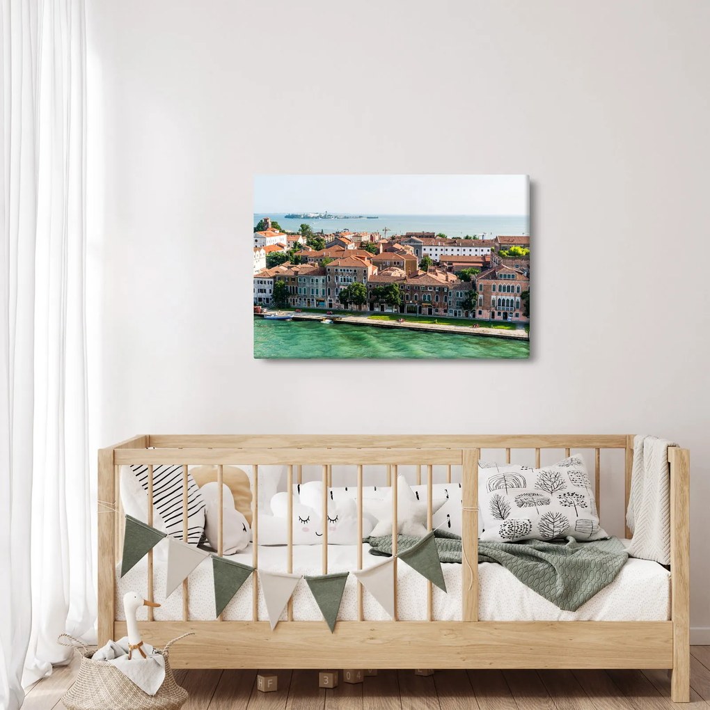 Kép - Légi felvétel a városra (90x60 cm)