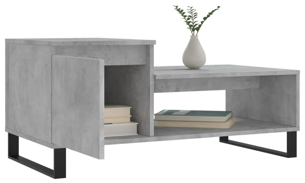 Betonszürke szerelt fa dohányzóasztal 100 x 50 x 45 cm