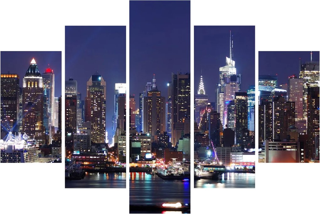 Kép - New York-i felhőkarcolók megvilágítva (150x105 cm)