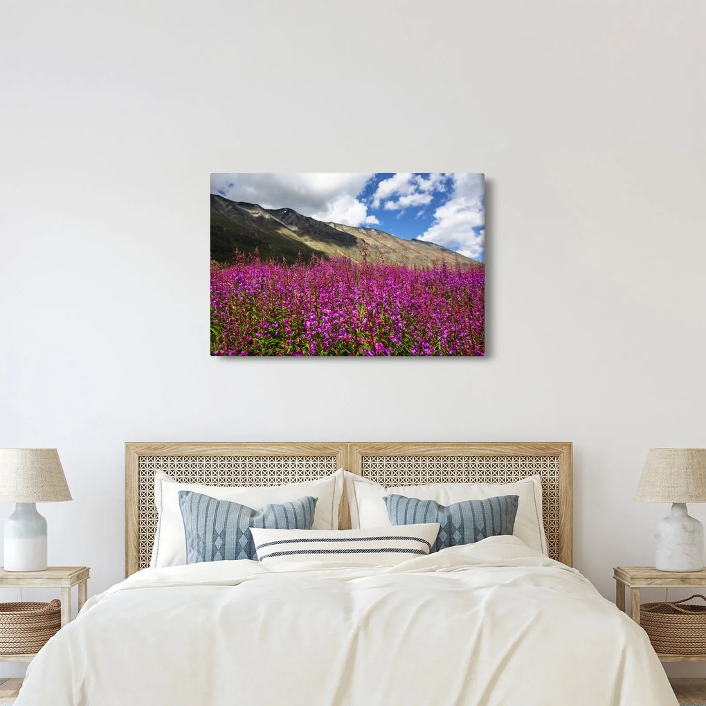 Vászonkép - Hegyi rét tája (90x60 cm)