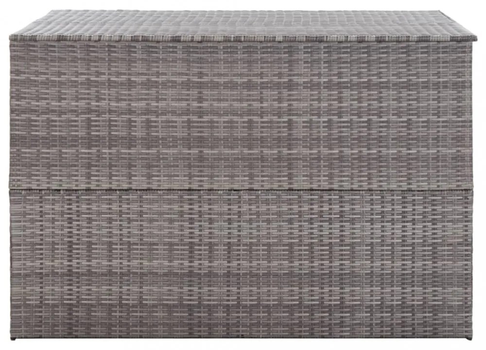 szürke polyrattan kerti tárolóláda 150 x 100 x 100 cm