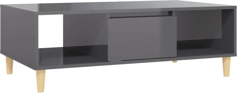 vidaXL magasfényű szürke szerelt fa dohányzóasztal 103,5 x 60 x 35 cm