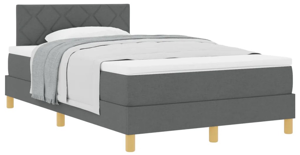 Box Spring Ágy Matraccal Sötét Szürke 120x200 cm Szövet