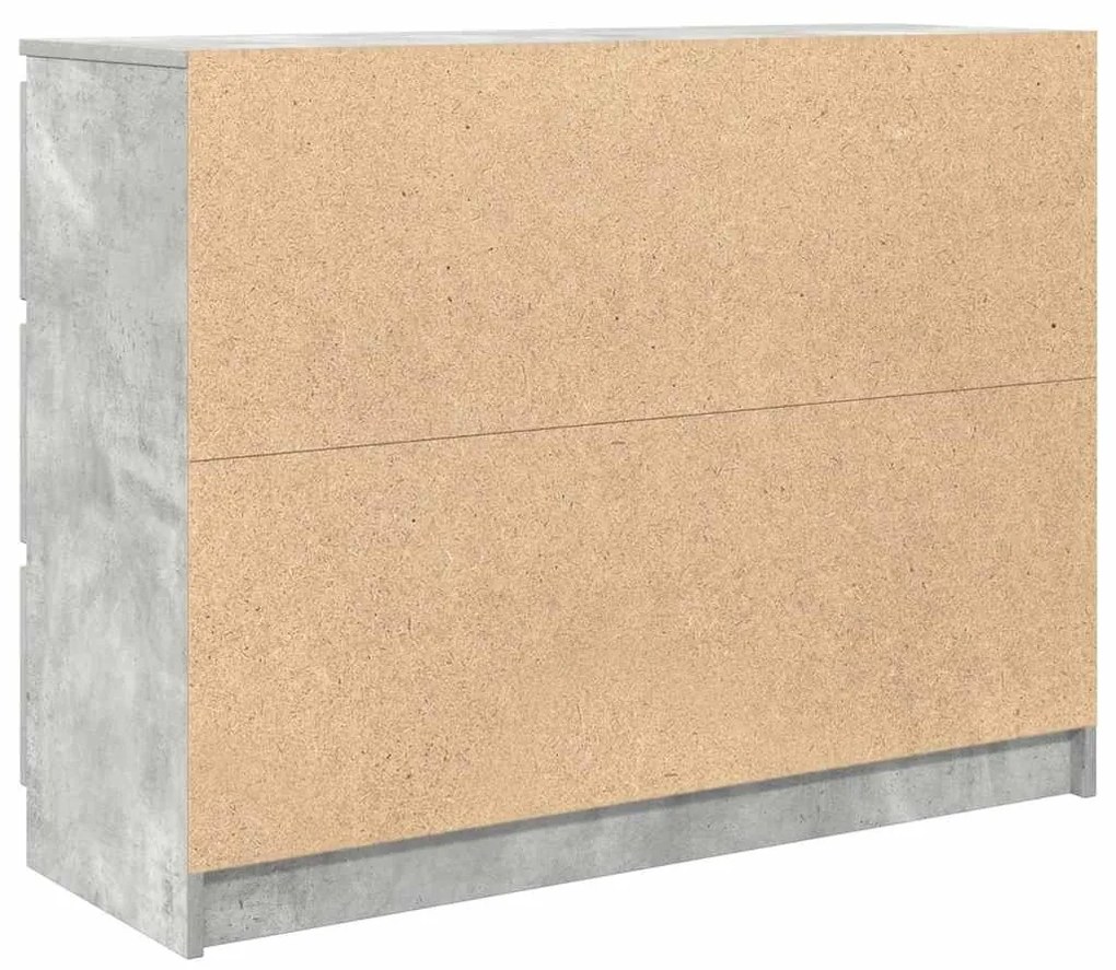 betonszürke szerelt fa tálalószekrény 100x35x76 cm