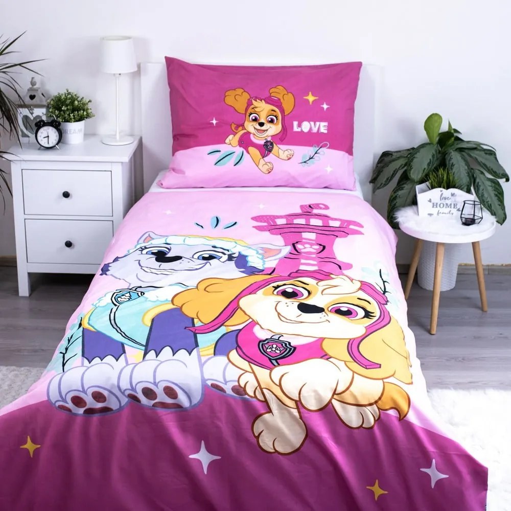 Egyszemélyes mikroszálas gyerek ágyneműhuzat 140x200 cm Paw Patrol – Jerry Fabrics
