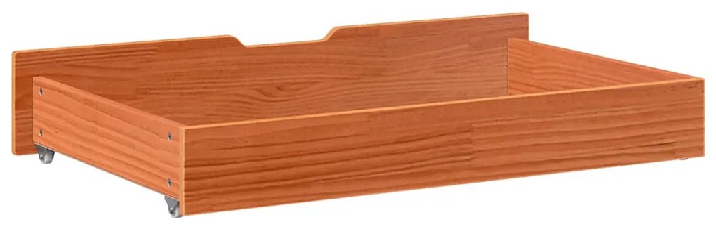 vidaXL 2 db viaszbarna tömör fenyőfa ágy alatti fiók 95 x 55 x 17 cm